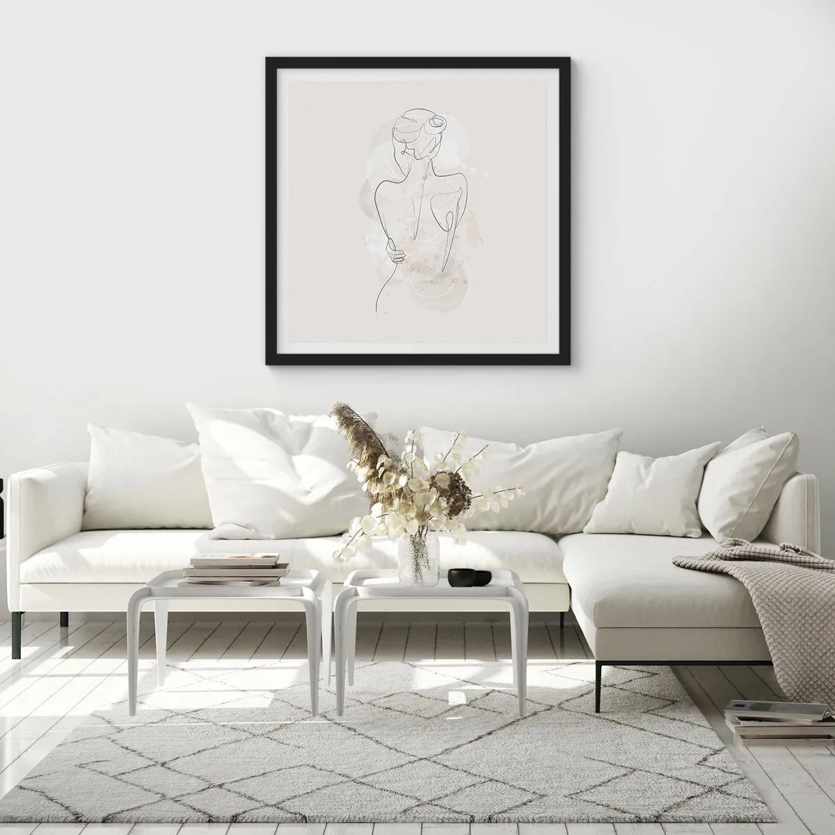 Poster in cornice nera - Come uno strumento delicato - 30x30 cm