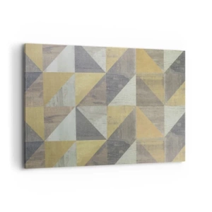 Quadro su tela - Stampe su Tela - Composizione geometrica di triangoli in tonalità terrose - 120x80cm - Secondo i triangoli - Decorazione murale moderna per soggiorno e camera da letto ARTTOR