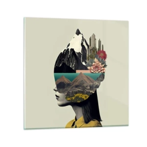 Quadro su vetro - La donna è sempre un mistero - 30x30 cm