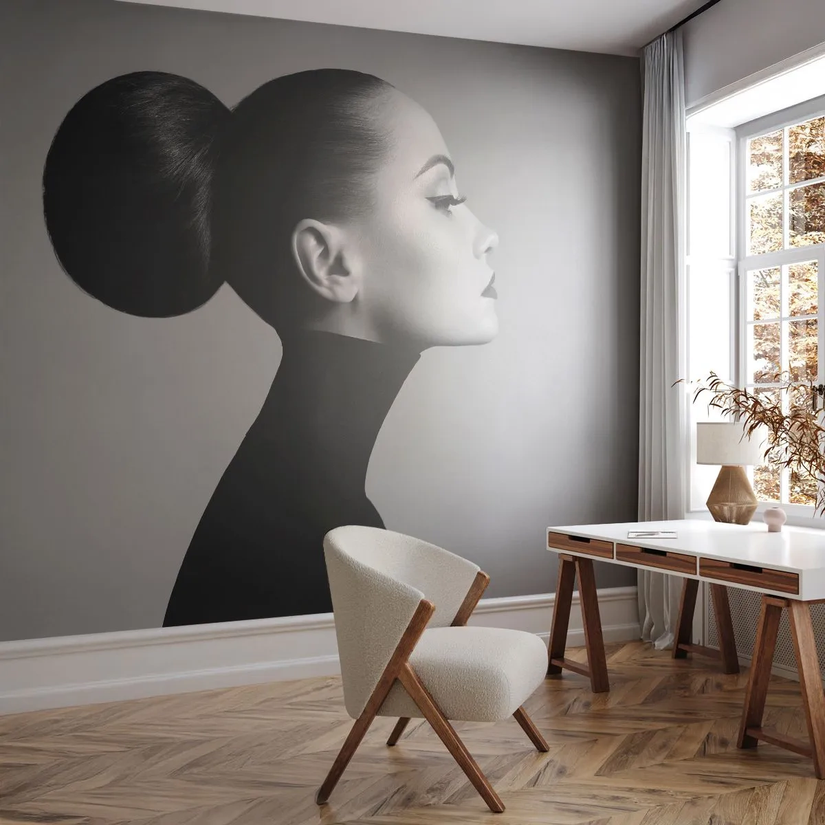 Fotomurali Autoadesivo Deluxe Sticker - La Nefertiti di oggi - Donna, Acconciatura, Modello - 250x175 cm