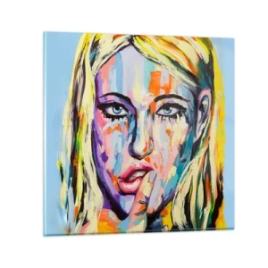Quadro su vetro - Guardala dritto negli occhi - 30x30 cm