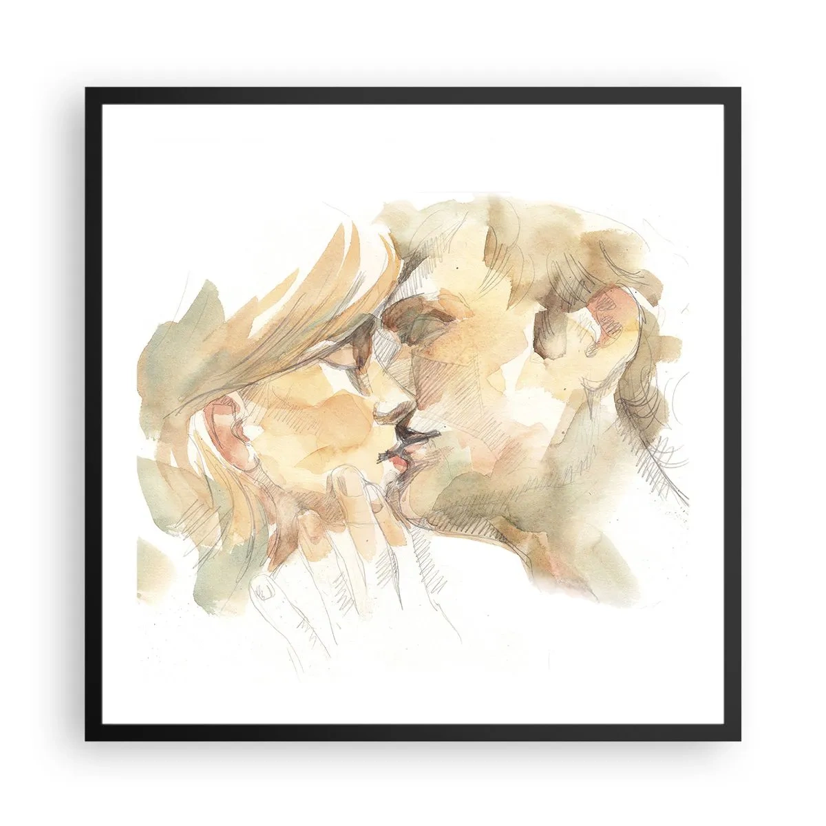 Poster in cornice nera - Sarà l'anima gemella? - 60x60 cm