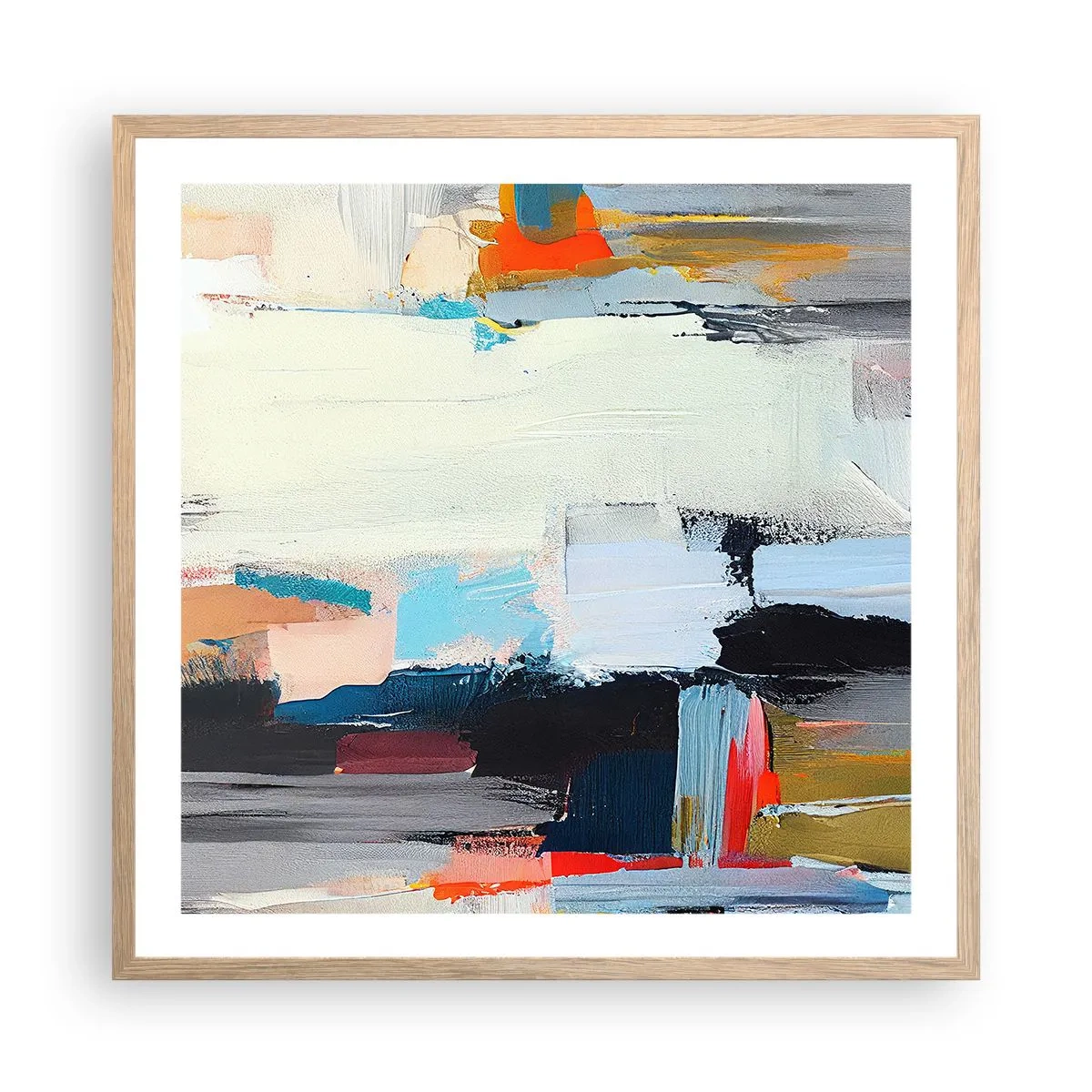 Poster in cornice rovere chiaro - C'è una logica? - 60x60 cm