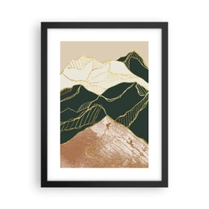 Poster in cornice nera - Cime d'oro - 30x40 cm