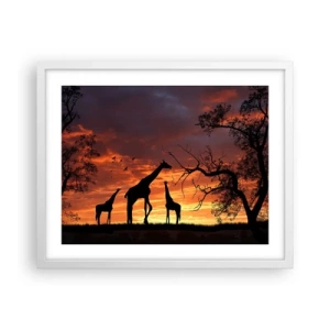 Poster in cornice bianca - Piccola cena tra amici - 50x40 cm
