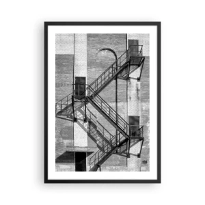Poster in cornice nera - Stile industriale - 50x70cm - Stile industriale - Decorazione murale moderna per soggiorno e camera da letto ARTTOR
