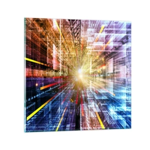 Quadro su vetro - Corridoio di luce - 30x30 cm