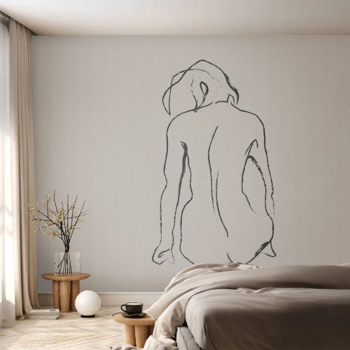 Fotomurali Autoadesivo Deluxe Sticker - Nudo di ragazza - Atto, Linea, Disegno - 100x70 cm