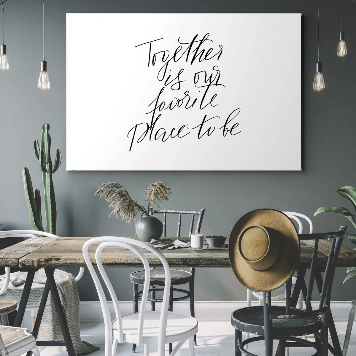 Quadro su tela - Stampe su Tela - Iscrizione tipografica in stile elegante su sfondo bianco - 70x50cm - Anche tu lo senti? - Decorazione murale moderna per soggiorno e camera da letto ARTTOR