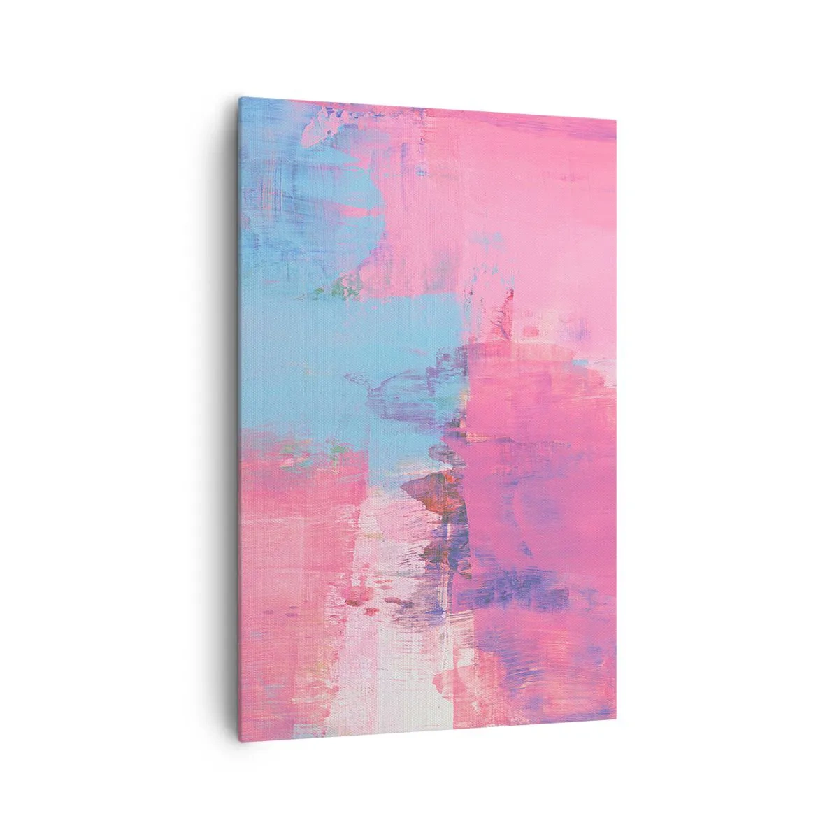 Quadro su tela - Stampe su Tela - Composizione astratta in rosa e blu - 80x120cm - Rosa, blu e un pizzico di luce - Decorazione murale moderna per soggiorno e camera da letto ARTTOR