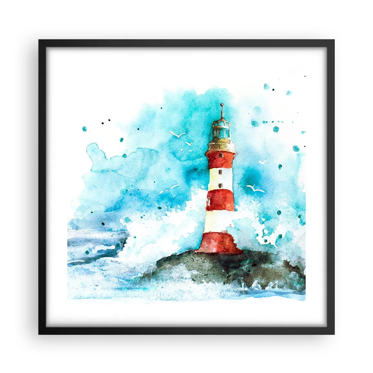 Poster in cornice nera - L'unità dei quattro elementi - 50x50 cm