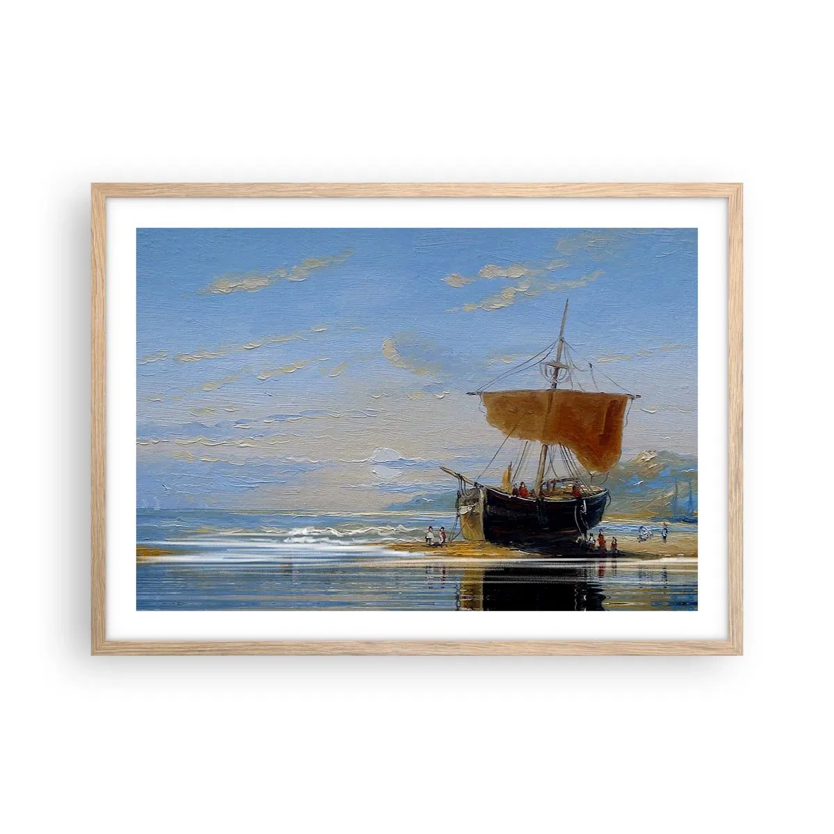 Poster in cornice rovere chiaro - Acqua, terra, aria - 70x50 cm