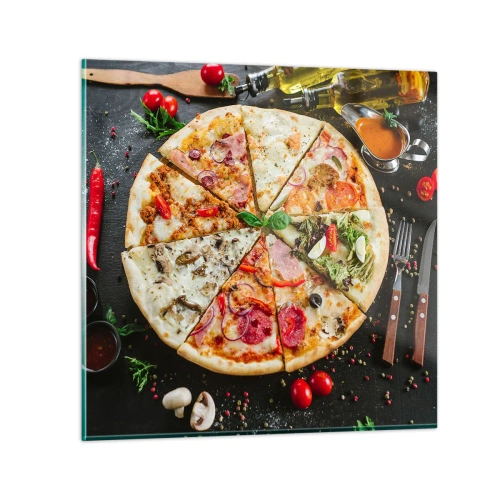 Quadro su vetro - Ventaglio di gusti - 40x40 cm