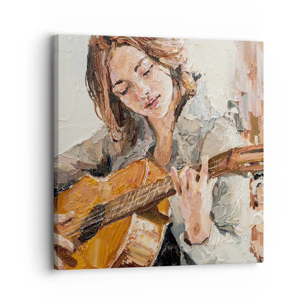 Quadro su tela - Stampe su Tela - Concerto per chitarra e cuore di ragazza - 30x30 cm