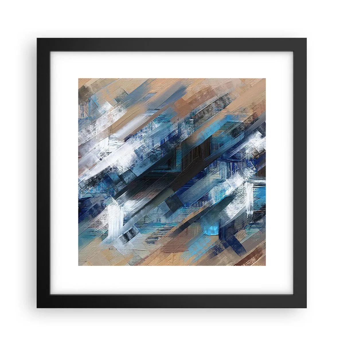 Poster in cornice nera - Sulla diagonale blu - 30x30 cm