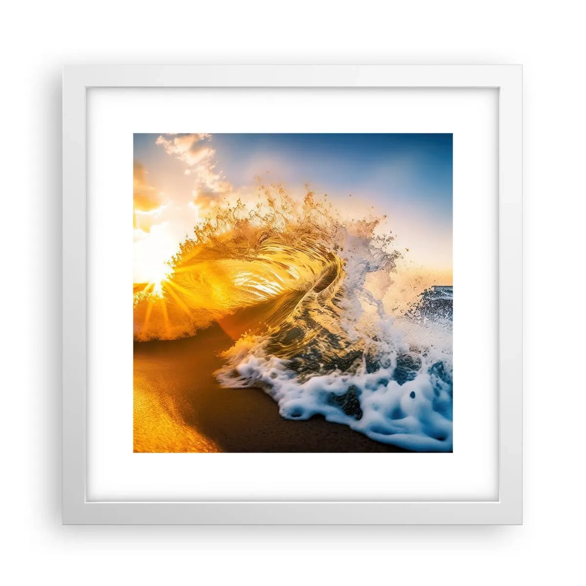 Poster in cornice bianca - Gioco sulla sabbia - 30x30 cm