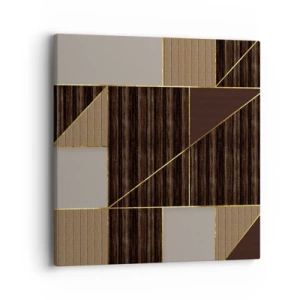 Quadro su tela - Stampe su Tela - Mosaico di marrone e oro - 40x40 cm