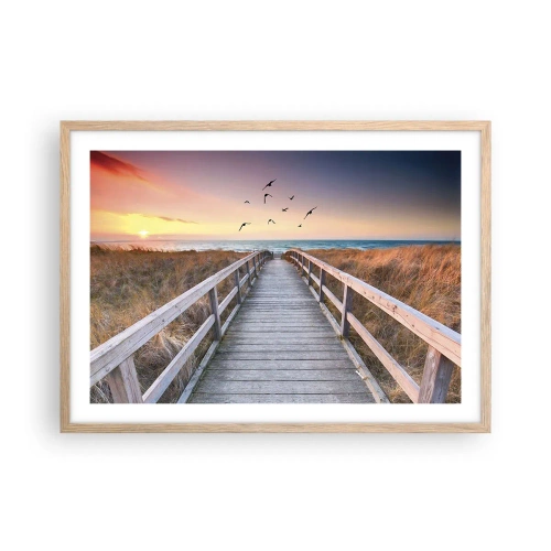 Poster in cornice rovere chiaro - Spazio per volare - 70x50 cm