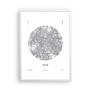 Poster in cornice bianca - Anatomia di Roma - 50x70 cm