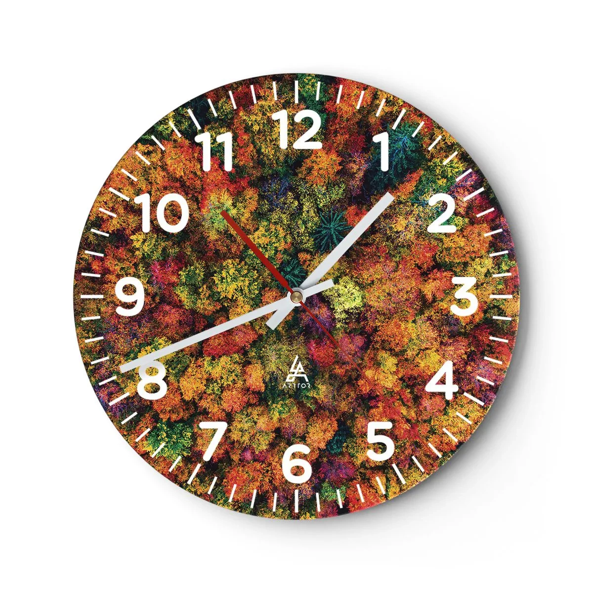 Orologio da parete - Orologio in Vetro - Il bouquet degli alberi d'autunno - 30x30 cm