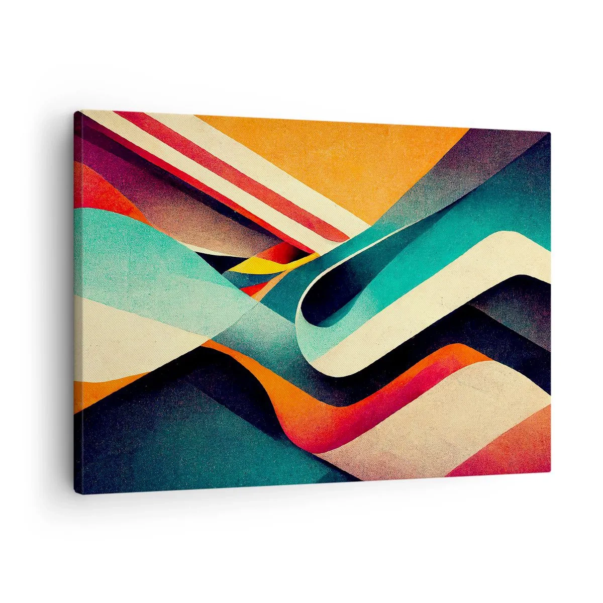 Quadro su tela - Stampe su Tela - Onde astratte colorate in una composizione dinamica - 70x50cm - Composizione intensa - Decorazione murale moderna per soggiorno e camera da letto ARTTOR