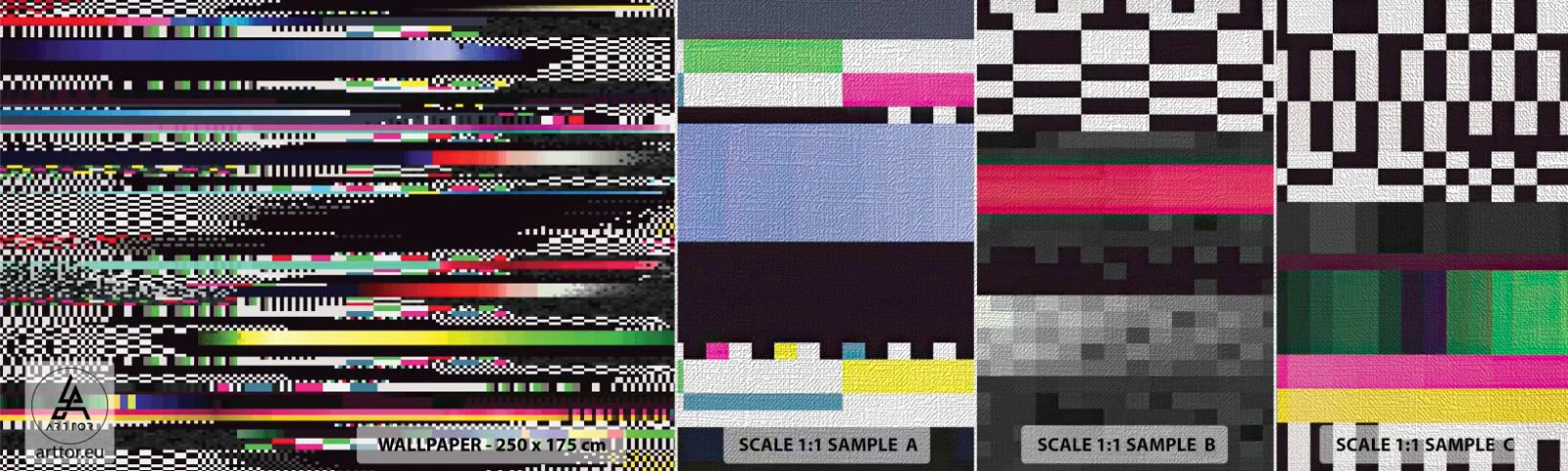 Campione di Fotomurale Premium Canvas - Immagine di prova della realtà - Astrazione, Pezzo, Rumore digitale - 100x30 cm