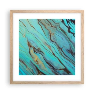 Poster in cornice rovere chiaro - Marea turchese - 40x40 cm