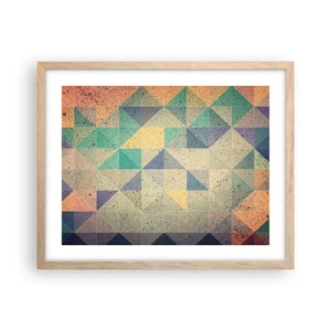 Poster in cornice rovere chiaro - La repubblica dei triangoli - 50x40 cm