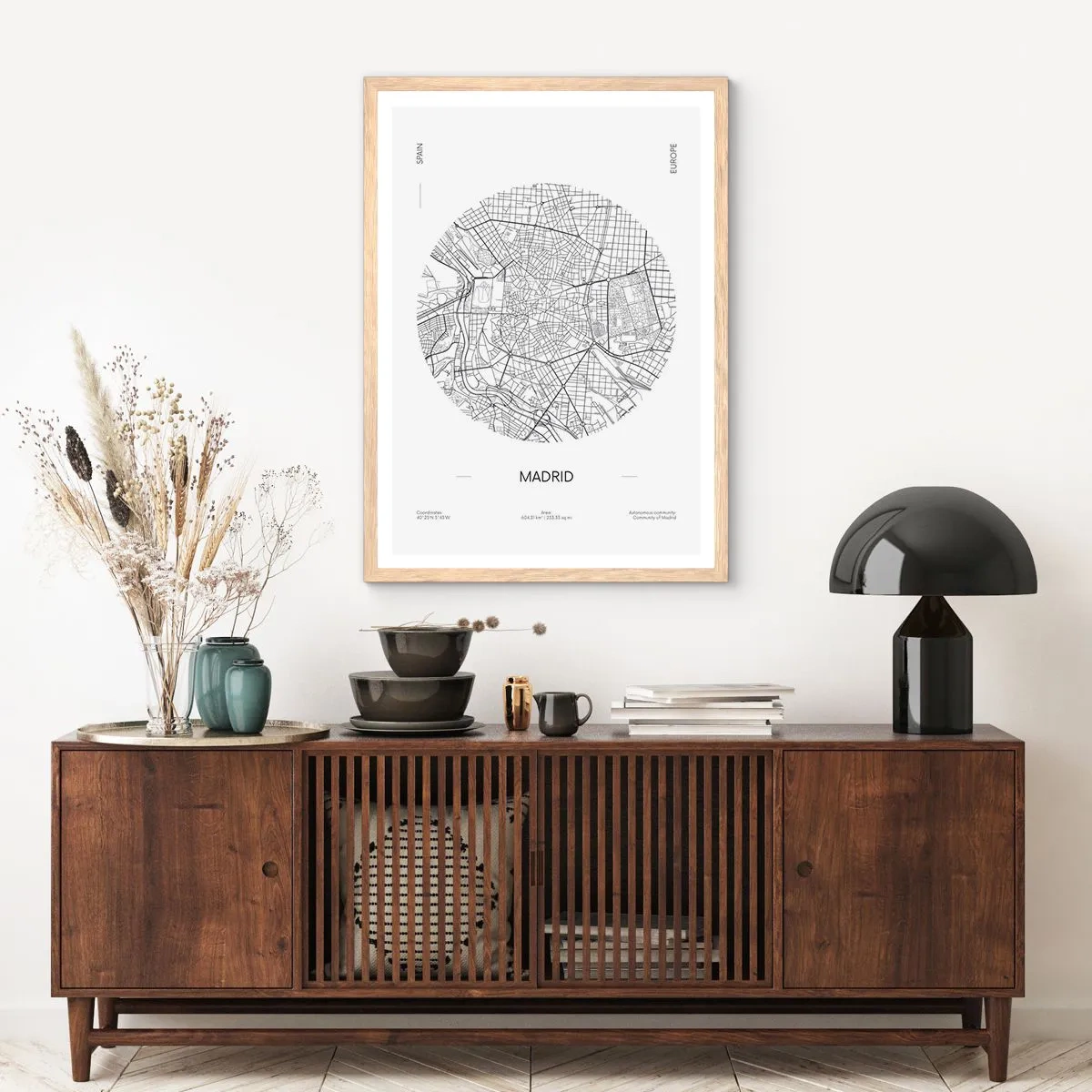 Poster in cornice rovere chiaro - Anatomia di Madrid - 70x100 cm