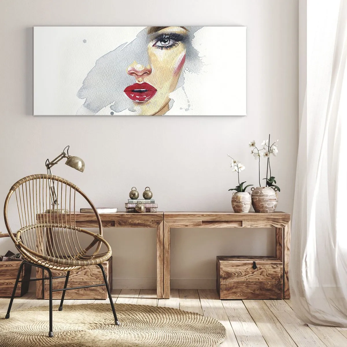 Quadro su tela - Stampe su Tela - Riflesso in una goccia d'acqua - 100x40 cm