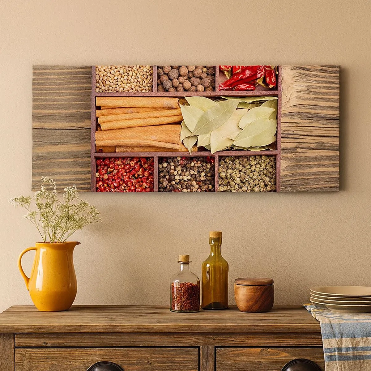 Quadro su tela - Stampe su Tela - Ordine delle forme, bouquet degli aromi - 100x40 cm