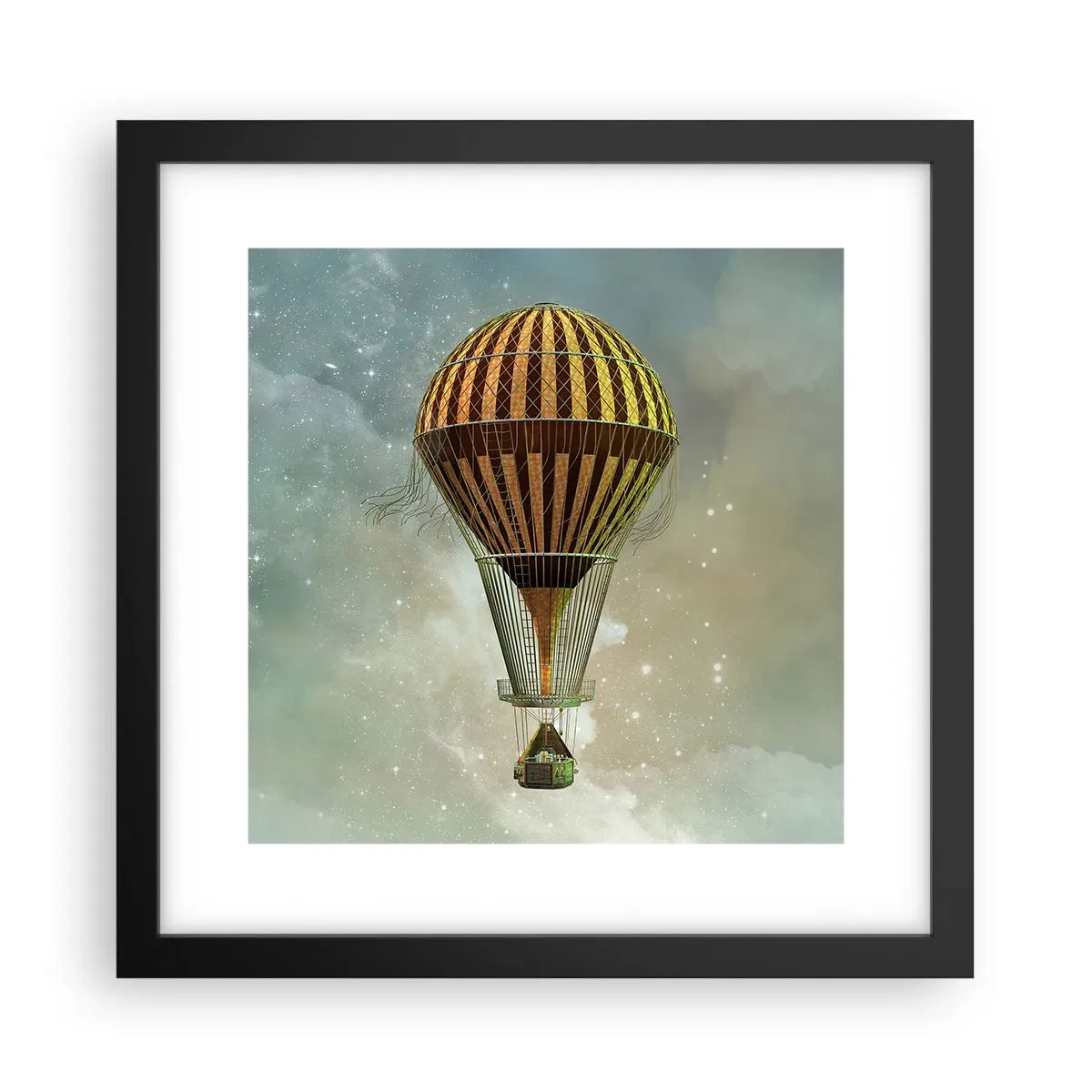 Poster in cornice nera - I voli dei pionieri - 30x30 cm