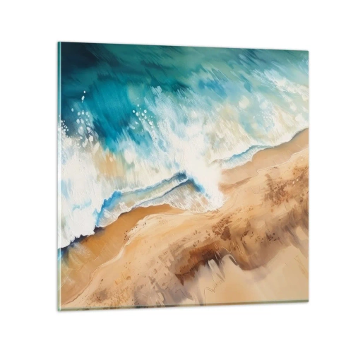 Quadro su vetro - L'onda che ritorna - 70x70 cm