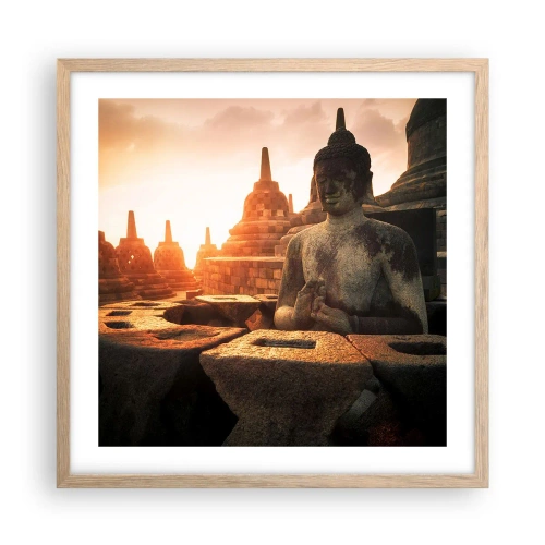 Poster in cornice rovere chiaro - La pagoda della grande saggezza - 50x50 cm