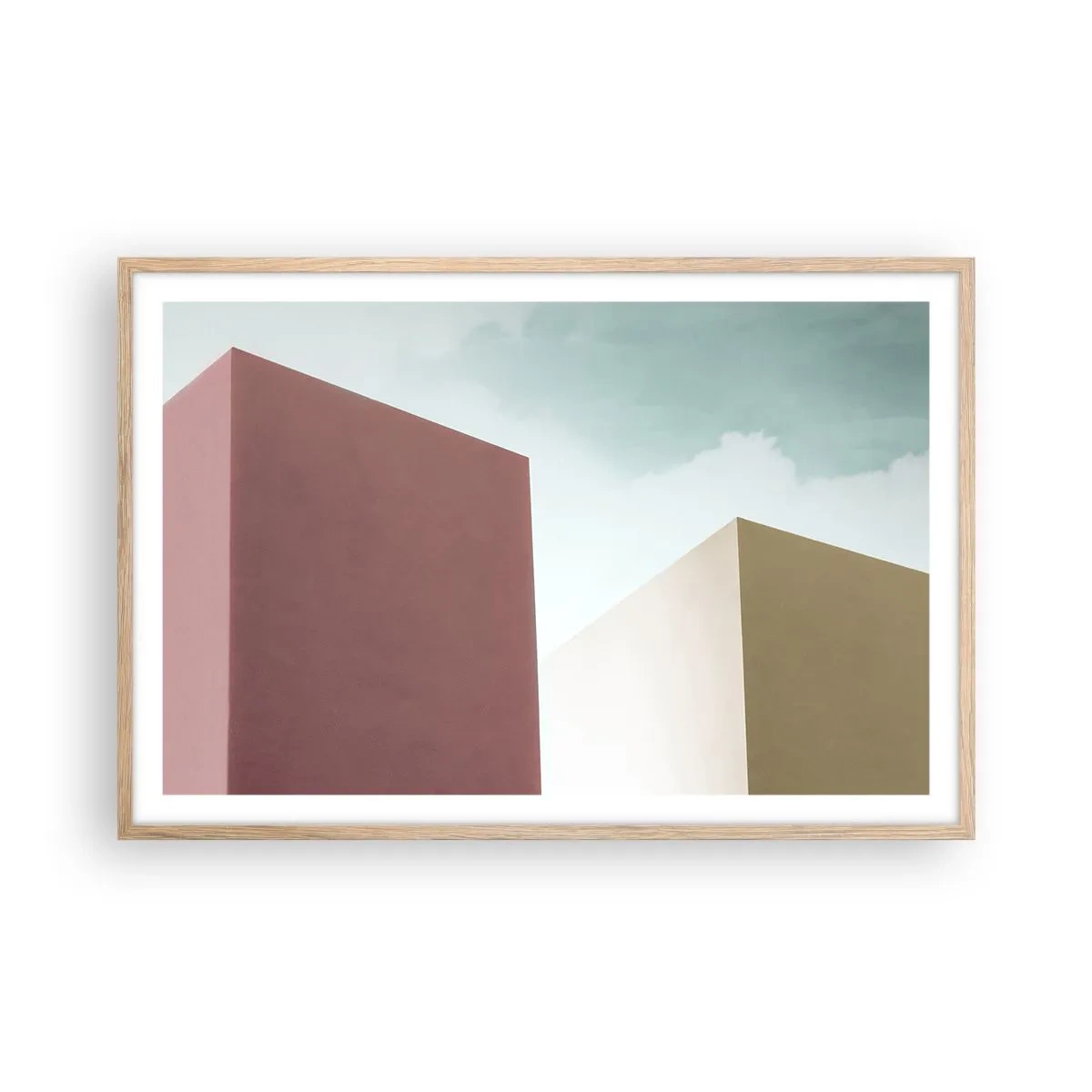 Poster in cornice rovere chiaro - Geometria di un'estate assolata - 91x61 cm