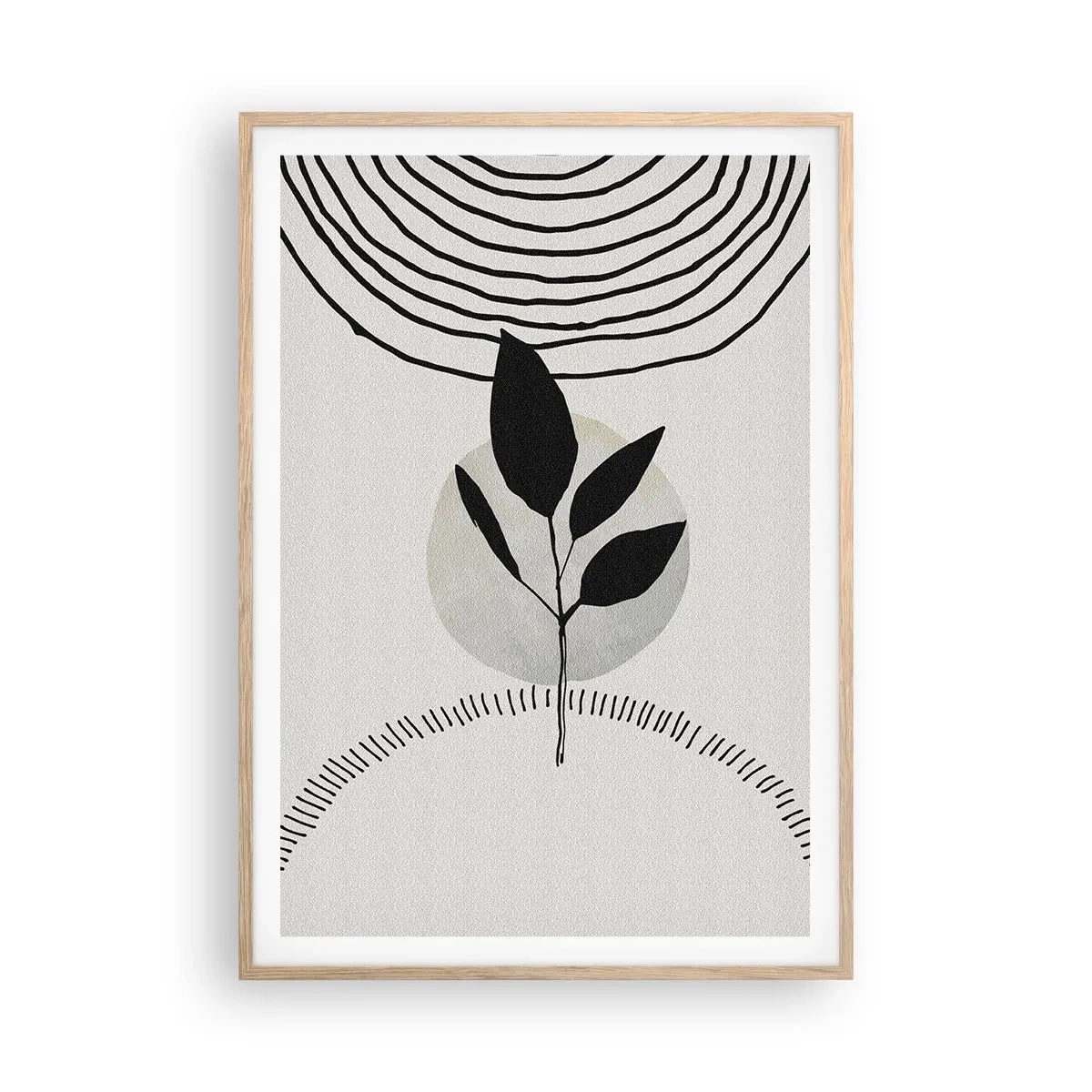 Poster in cornice rovere chiaro - Composizione: i rituali della natura - 70x100 cm