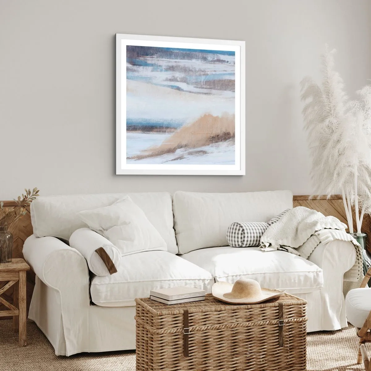 Poster in cornice bianca - Composizione invernale - 60x60 cm
