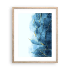 Poster in cornice rovere chiaro - Blu nell'oro - 40x50 cm