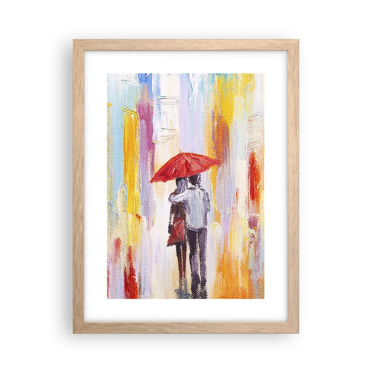 Poster in cornice rovere chiaro - Che piova ancora - 30x40 cm