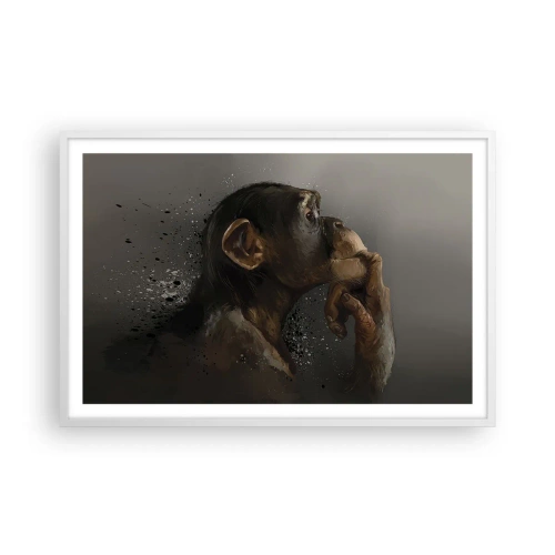 Poster in cornice bianca - Sicuramente un pensatore - 91x61 cm