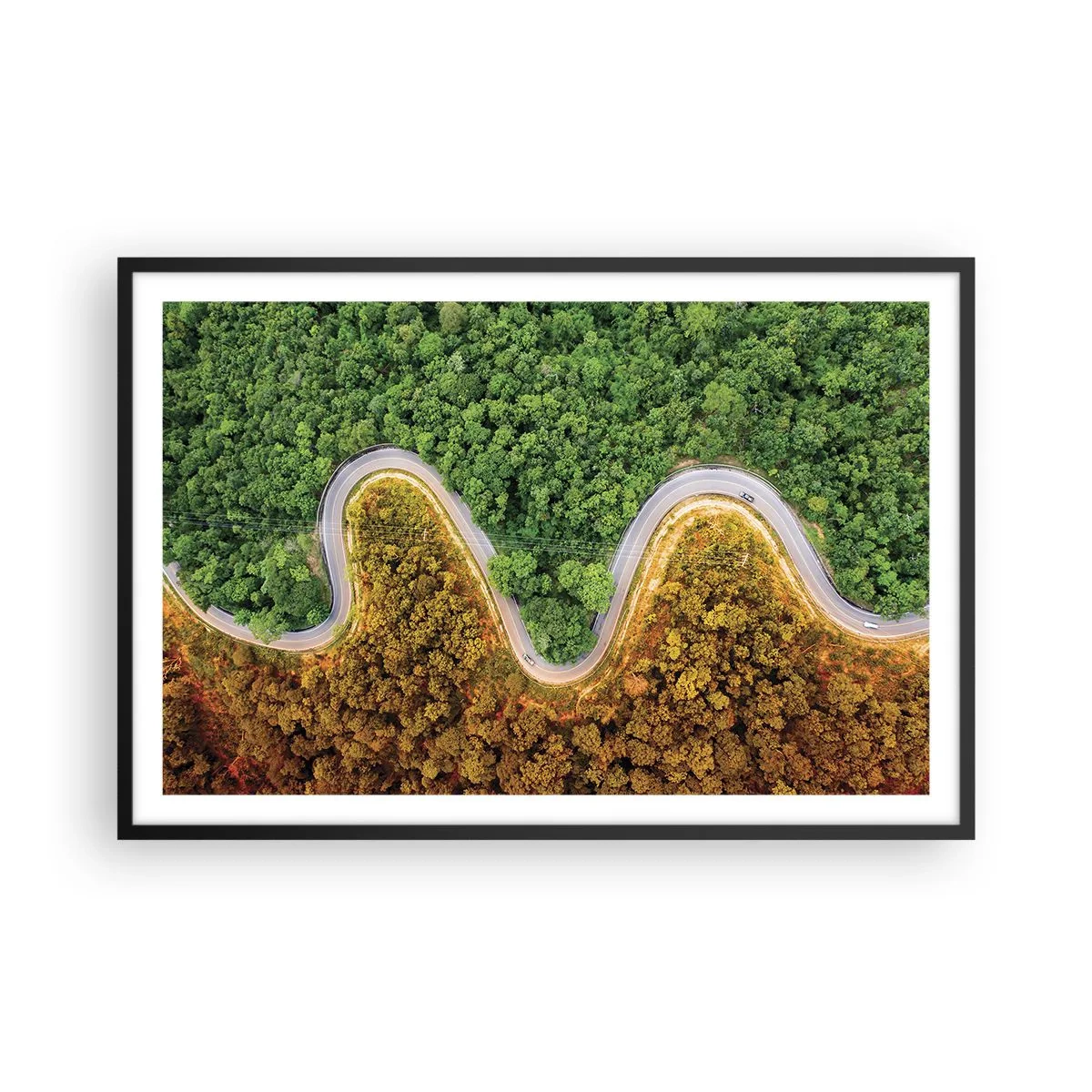 Poster in cornice nera - Confine e separazione - 91x61 cm