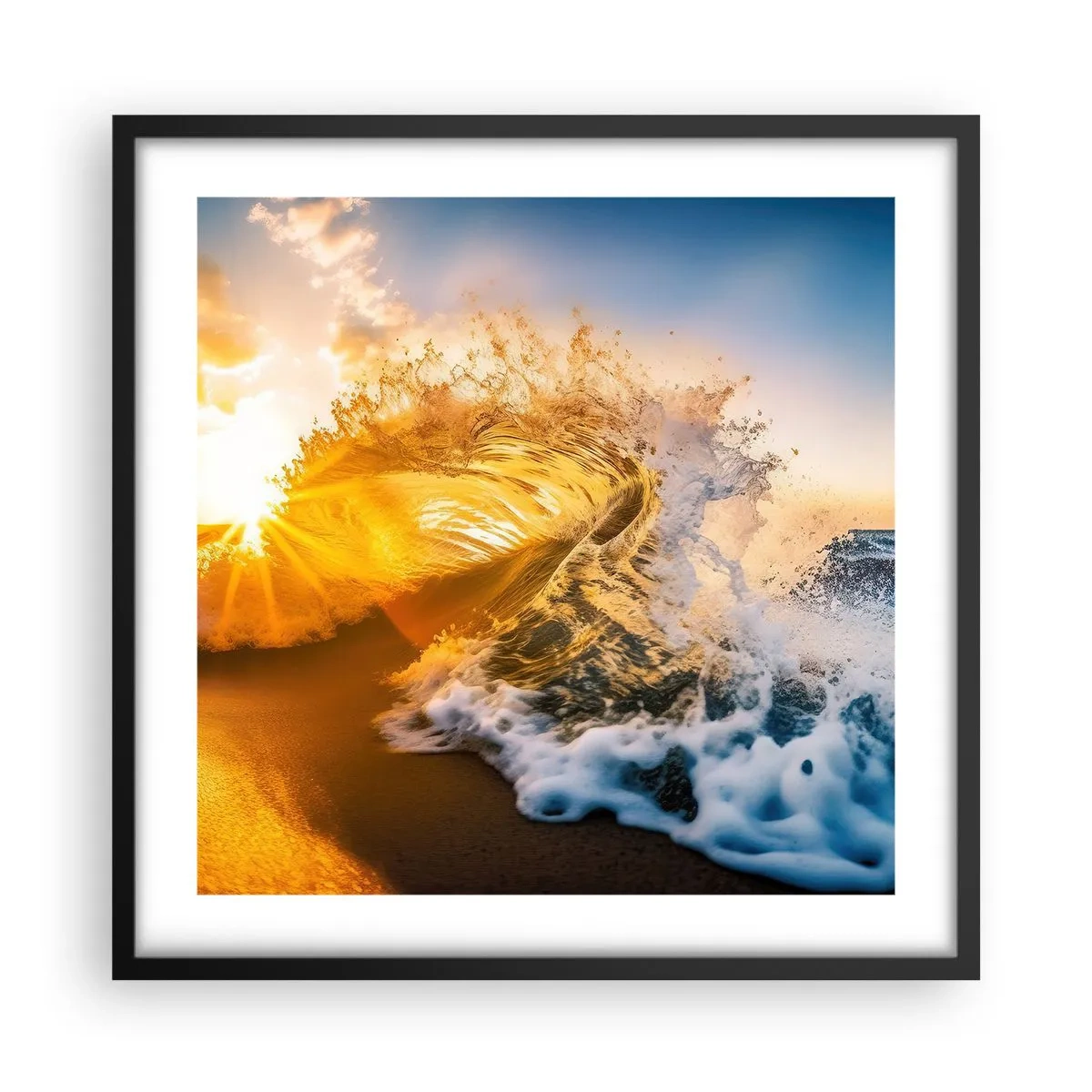 Poster in cornice nera - Gioco sulla sabbia - 50x50 cm