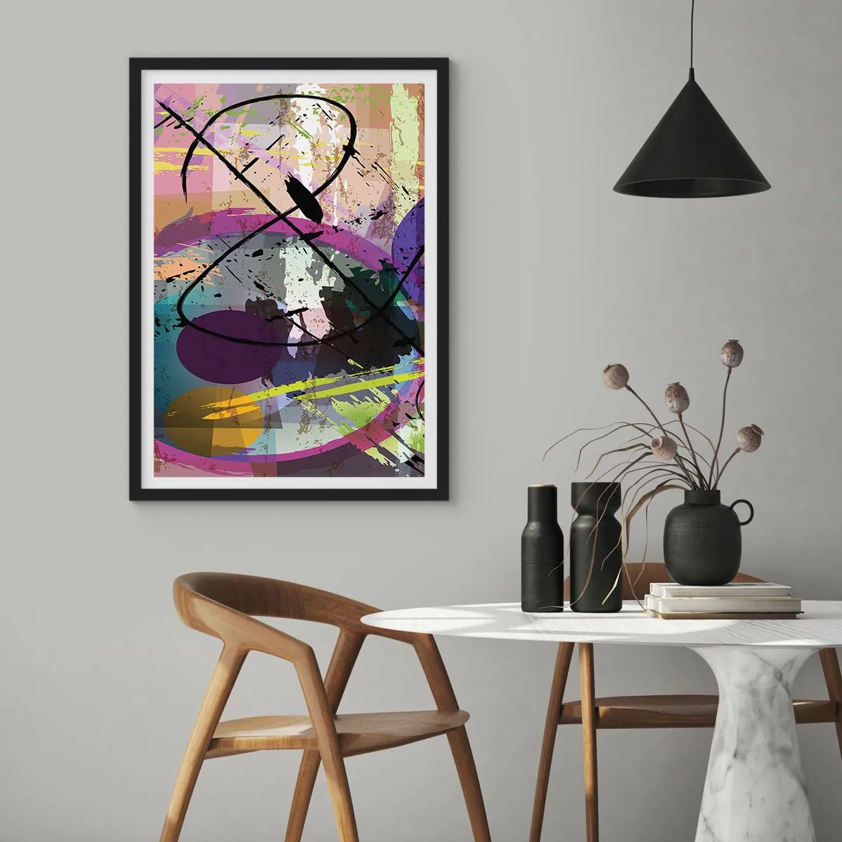 Poster in cornice nera - Per la via diritta o tortuosa - 40x50 cm