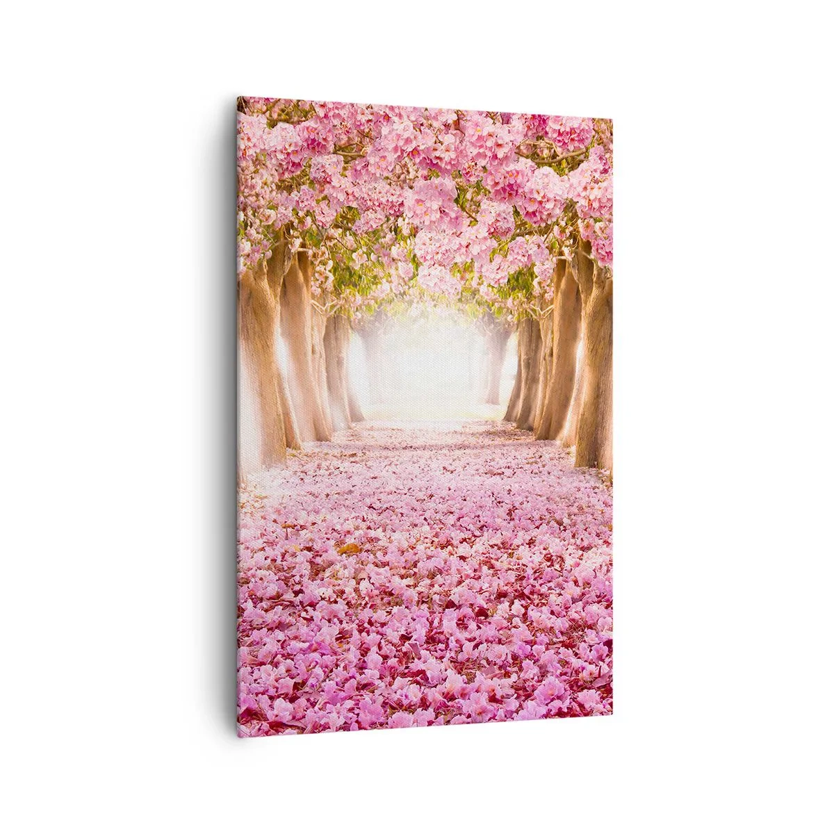 Quadro su tela - Stampe su Tela - Un viale di alberi in fiore nelle sfumature del rosa - 80x120cm - La strada verso il paradiso - Decorazione murale moderna per soggiorno e camera da letto ARTTOR