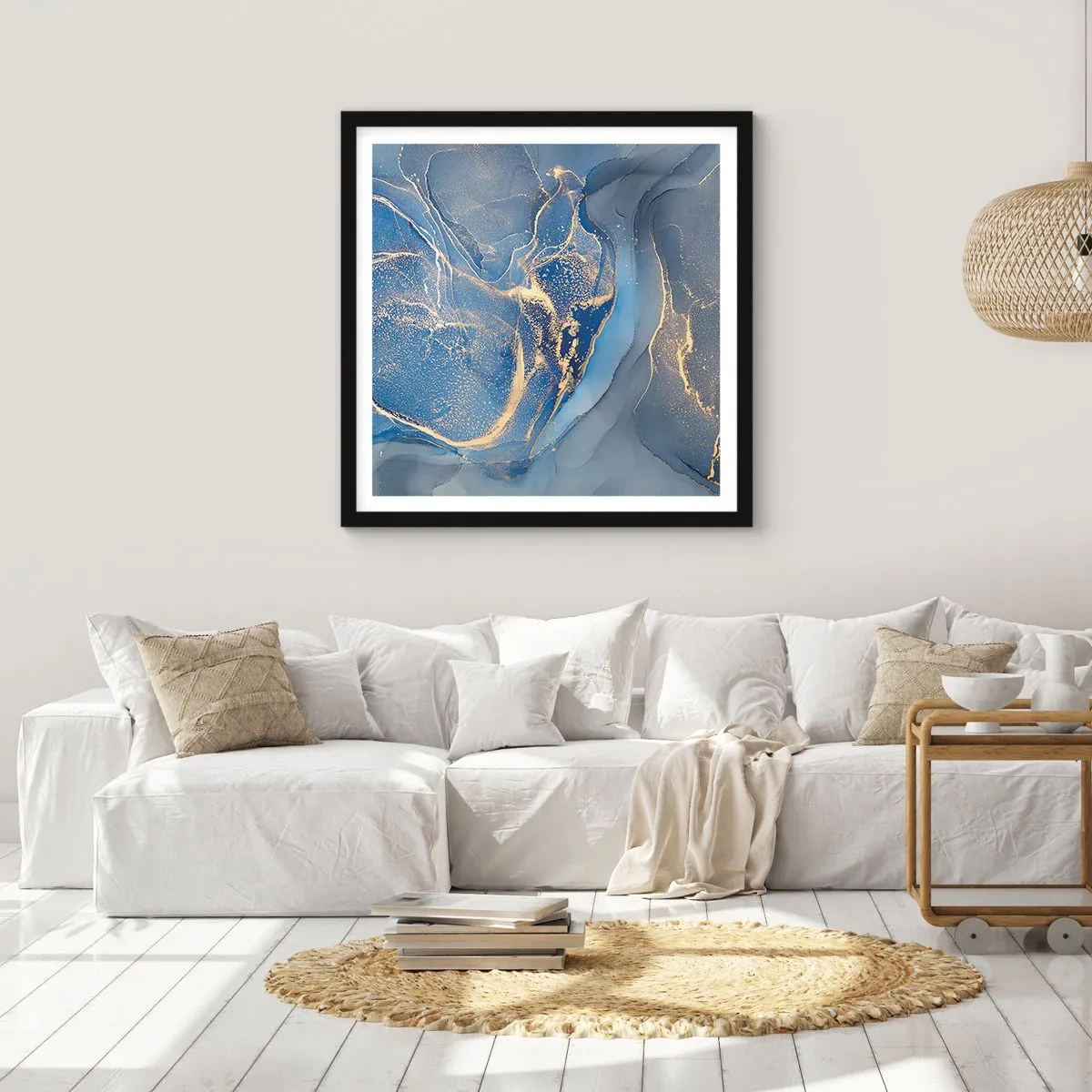 Poster in cornice nera - Polvere d'oro - 60x60 cm