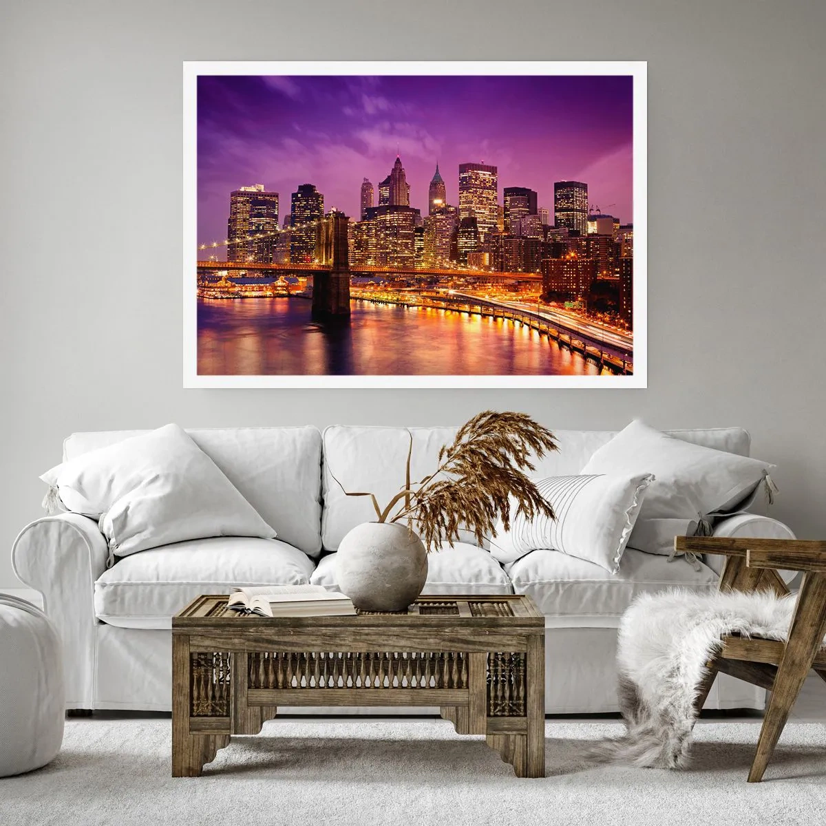 Poster - Manhattan in viola e oro - 40x30 cm