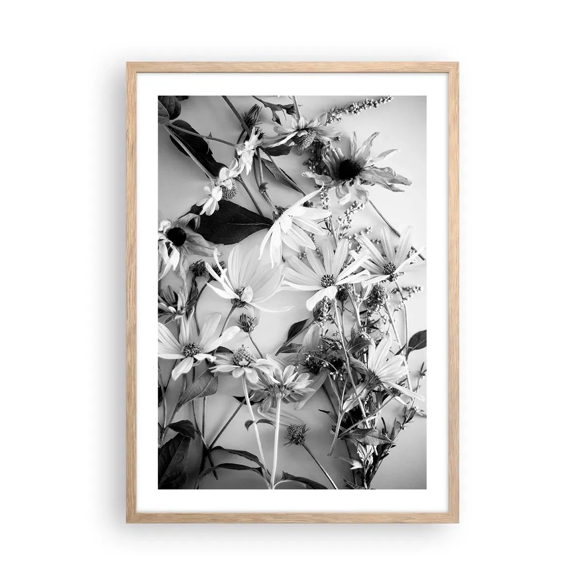 Poster in cornice rovere chiaro - Un non bouquet di fiori - 50x70 cm