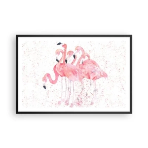 Poster in cornice nera - Gruppo in rosa - 91x61 cm