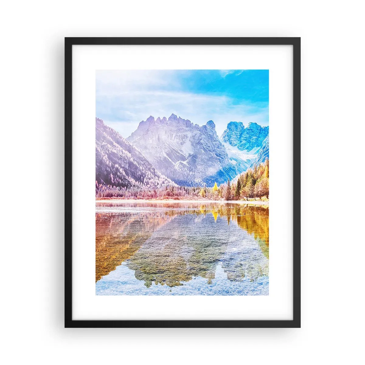 Poster in cornice nera - E nei monti è già autunno - 40x50 cm