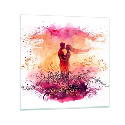 Quadro su vetro - Un unico cuore! Mi basta così poco... - 70x70 cm